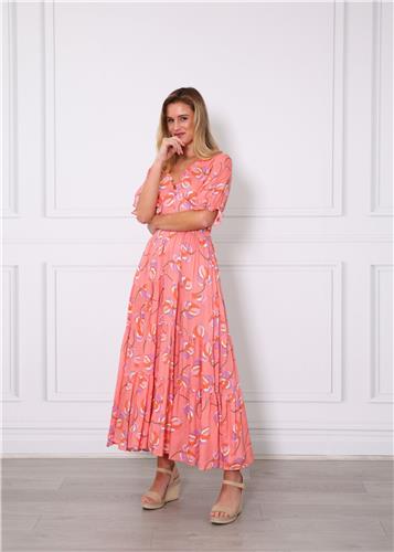 Leoni Mia Dress - Peach Floral