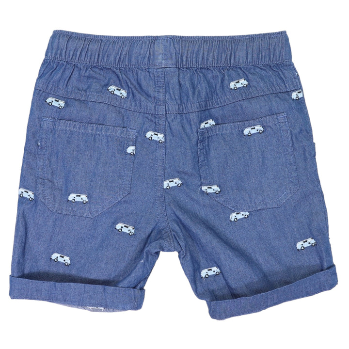Korango - Kombi Van Embroidered Shorts - Euro Red