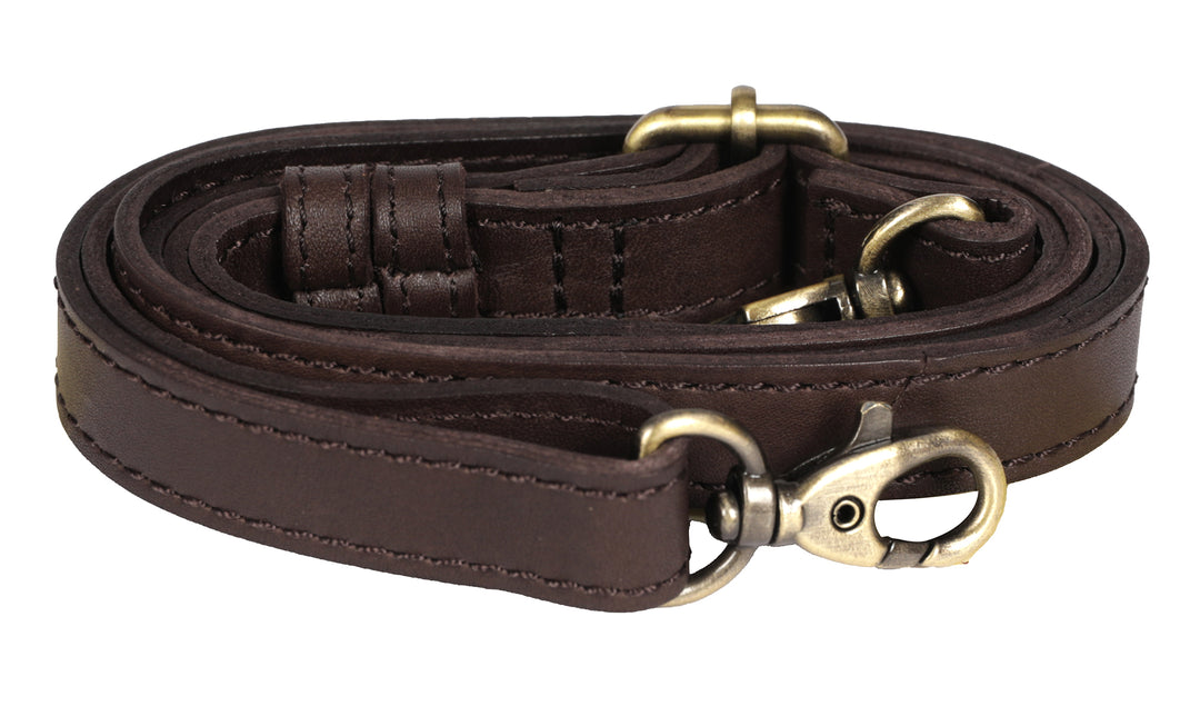 Modapelle Vintage Leather Cross Body Handbag in Brown, strap view