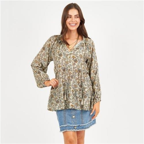 Naudic - Matilda L/S Top Waldorf Print