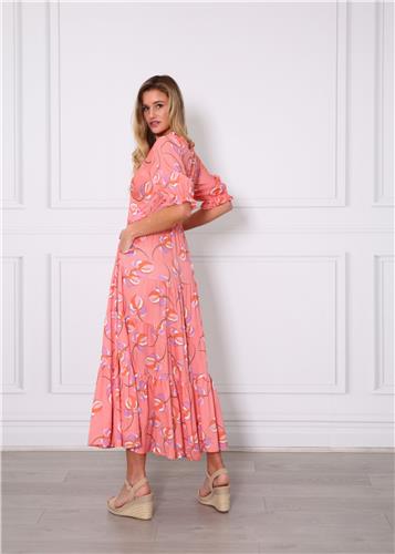 Leoni Mia Dress - Peach Floral
