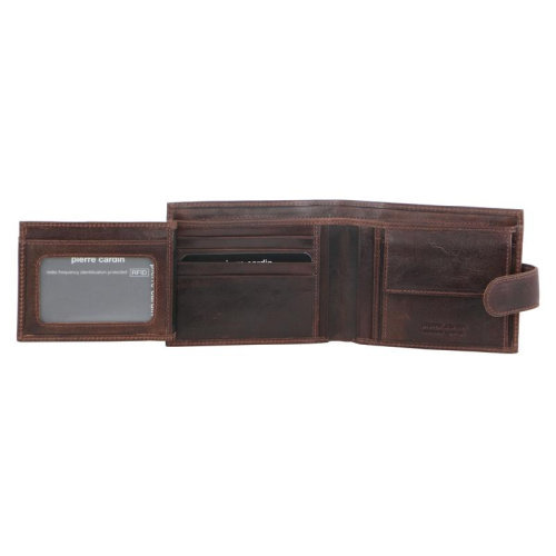 Pierre Cardin Italian Leather Tab Wallet - Chocolate