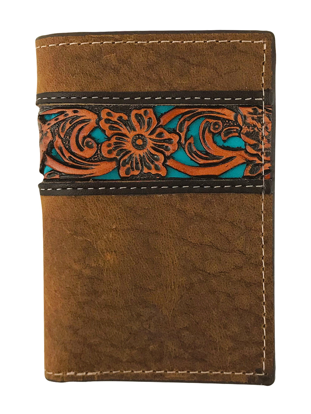 Roper Tri-Fold Wallet Tooled Leather in Tan, photo 1 of 1