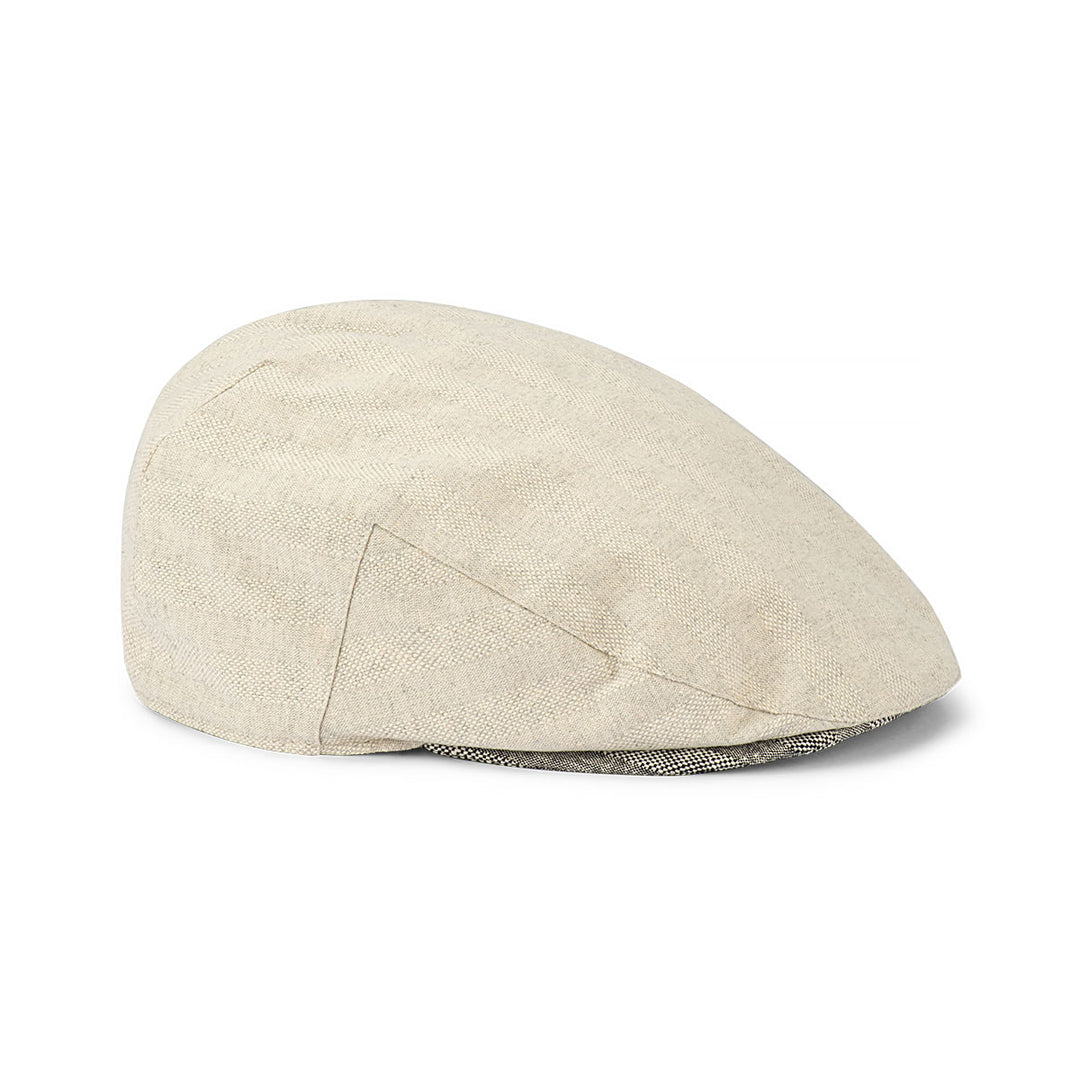 Avenel MANHATTAN - LINEN BLEND TEXTURED FLAT CAP in STONE