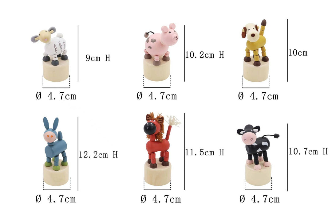 ToysLink Wooden Farm Animal Press Toys
