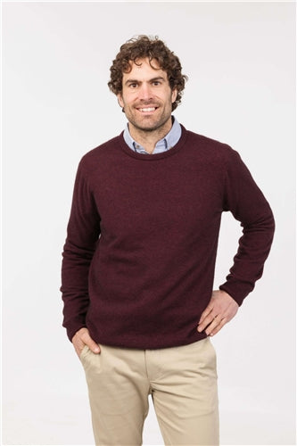 Native World Possom Merino Crew Neck Sweater - Shiraz