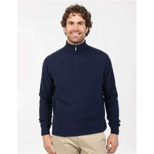 Native World Possum Merino Lightweight 1/2 Zip Knit - Twilight