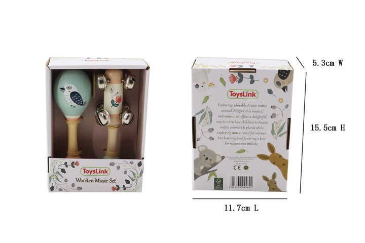 ToysLink -  Kookaburra Maraca &amp; Waratah Jingle Stick Musical Set