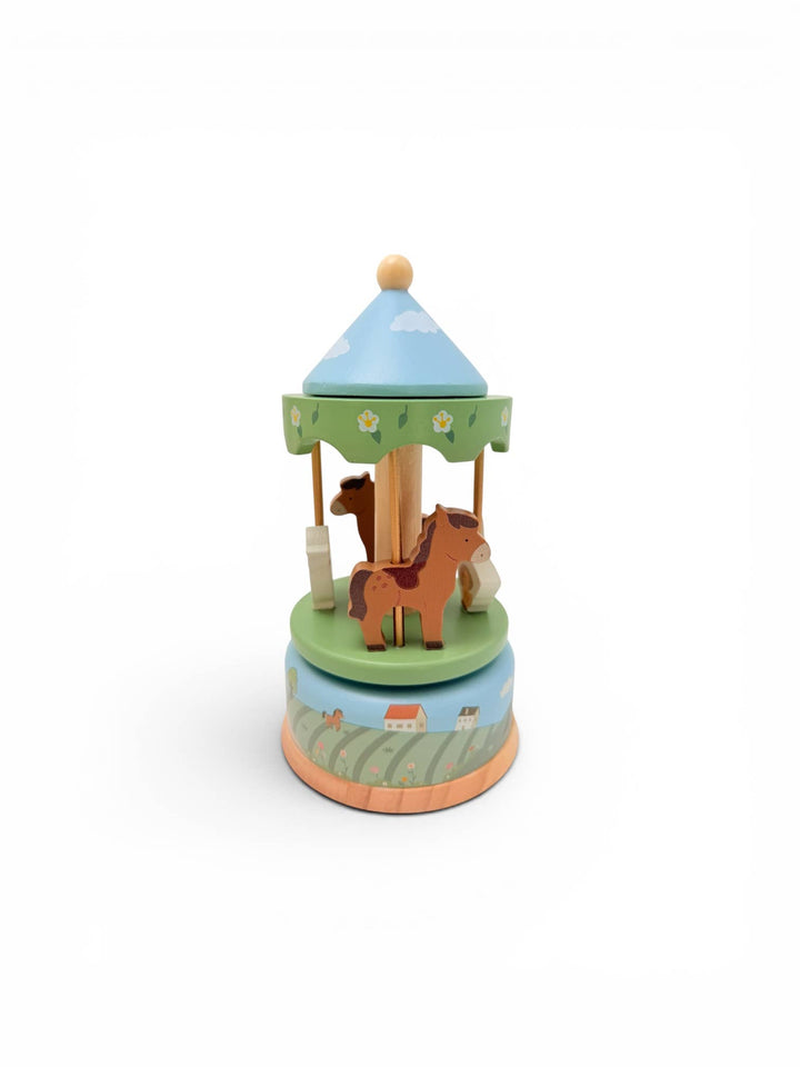 ToysLink Onya Kids Wooden Farm Carousel Music Box