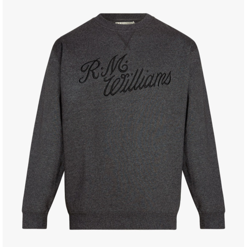 R.M.Williams Script Crew Mens Jumper - Black/Grey