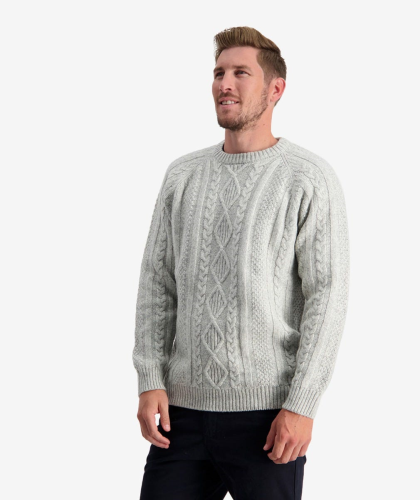 Swanndri Back Beach Cable Crew - New Silver