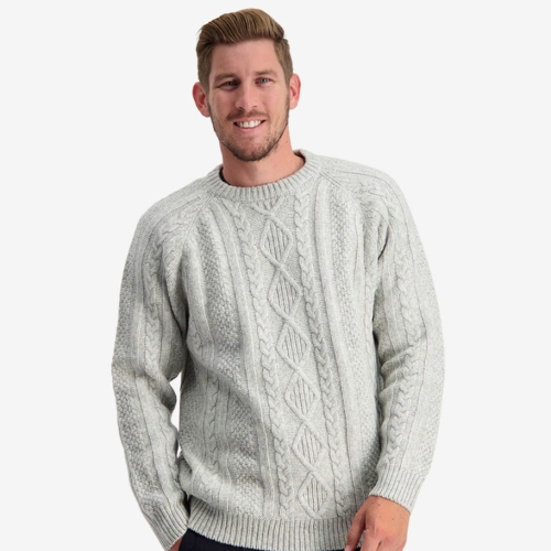 Swanndri Back Beach Cable Crew - New Silver