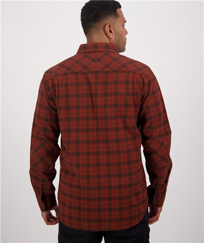 Swanndri - Port Road L/S Shirt - Merlot/Coffee