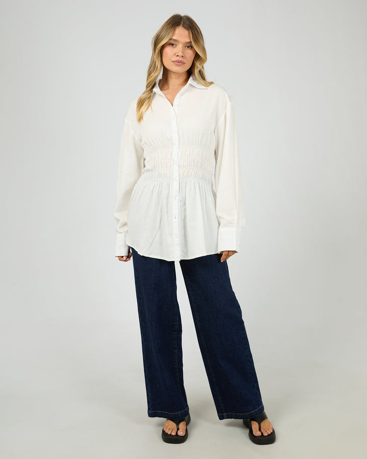 All About Eve AAE RUCHED SHIRT in WHITE
