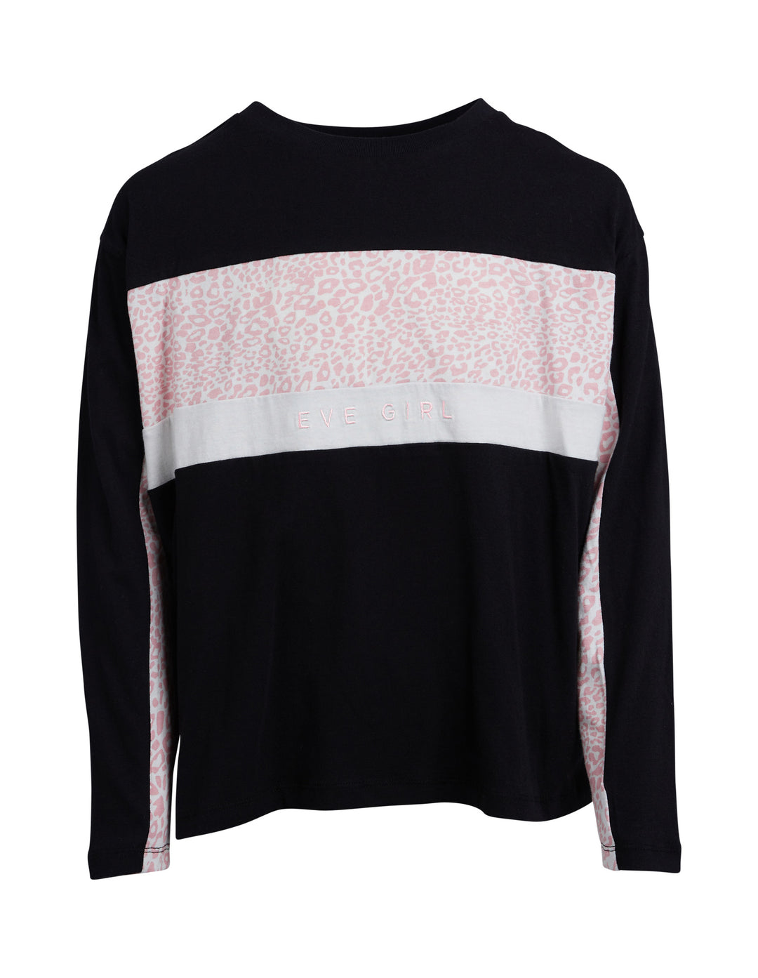 Eve Girl Base Panelled Lslv Tee (Size 8-16) - Black
