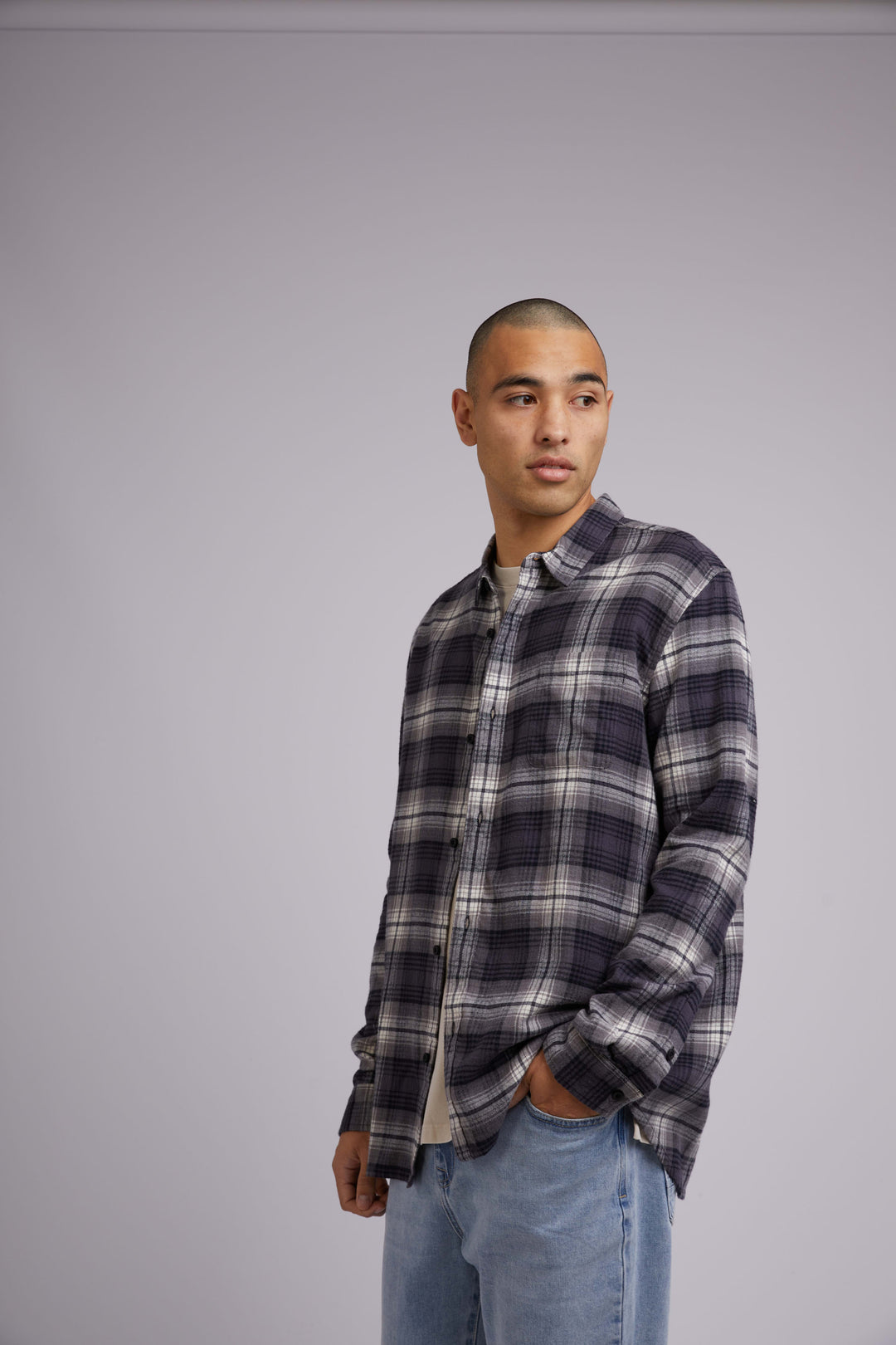 Silent Theory Tuned Check Shirt - Black - view 4