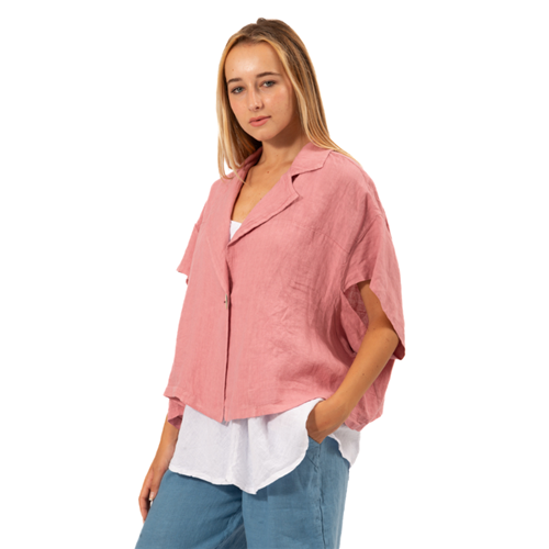 Vera May - Italian Linen Short Jacket - Pink