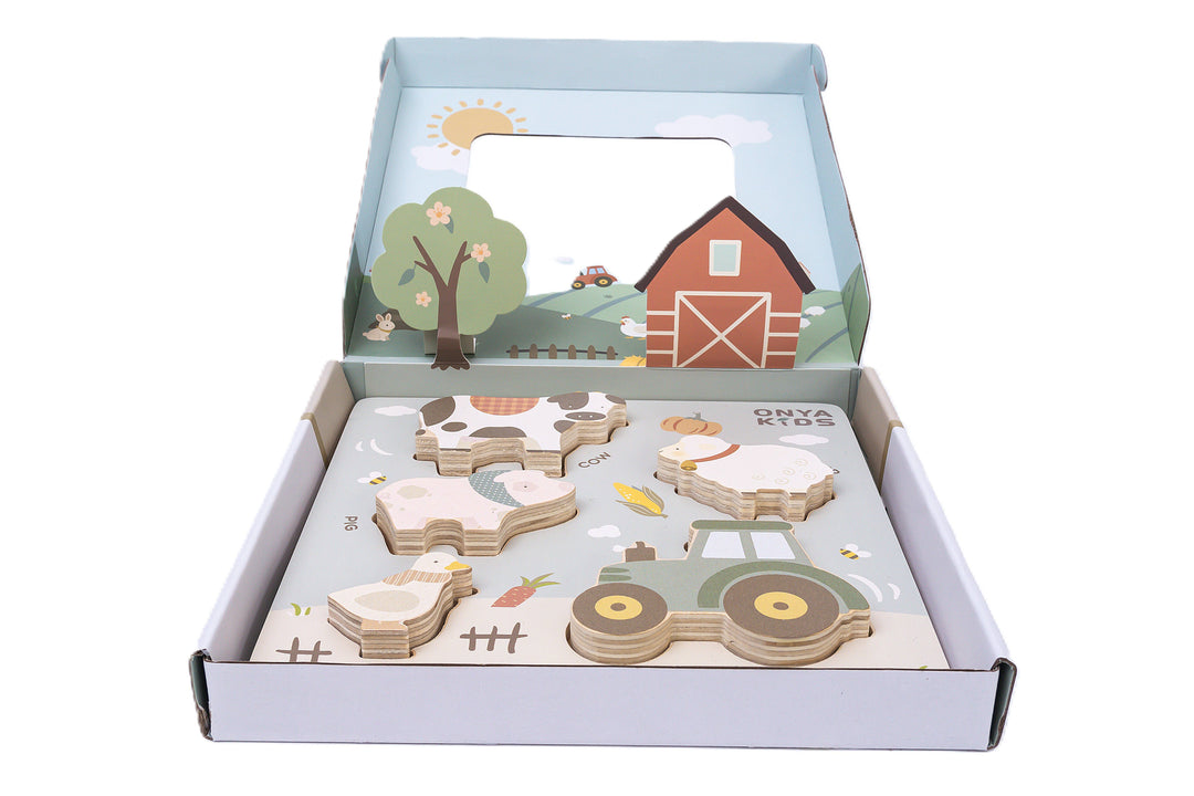 ToysLink Onya Kids Wooden Farm Puzzle