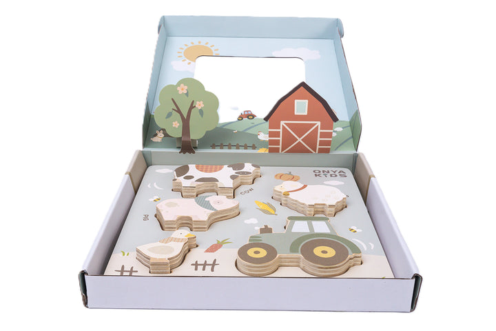 ToysLink Onya Kids Wooden Farm Puzzle