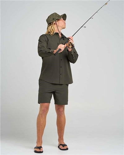 The Mad Hueys Hueys Good Life | UPF 50+ Fishing Shirt - Oil Green
