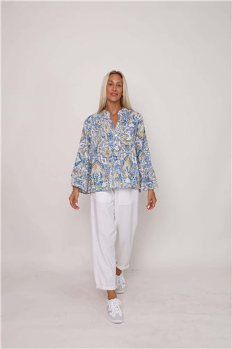 Carbon The Label - Perla Tiered Top - Denim Blue