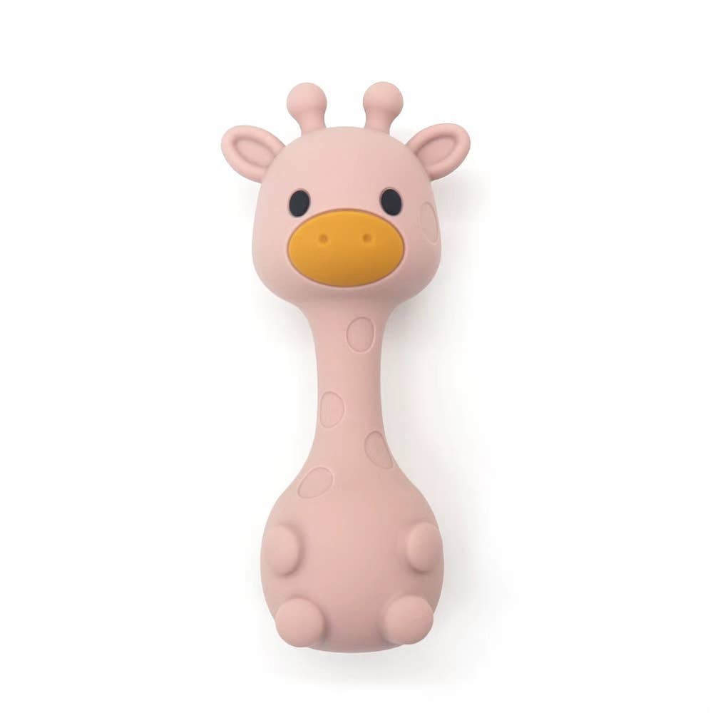 ToysLink Little Mallow Silicone Giraffe Rattle - Pink