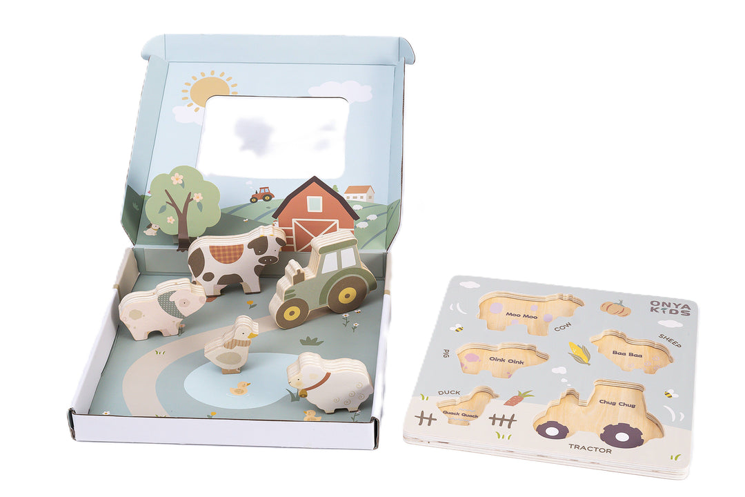 ToysLink Onya Kids Wooden Farm Puzzle