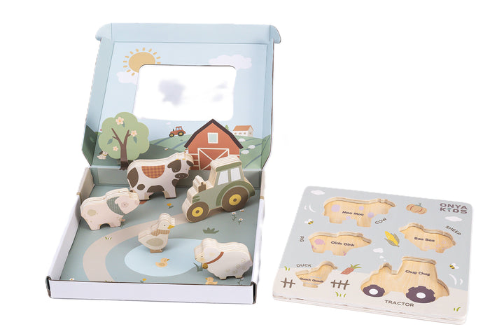 ToysLink Onya Kids Wooden Farm Puzzle