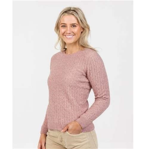Native World Possum Merino Classic Cable Sweater - Lily