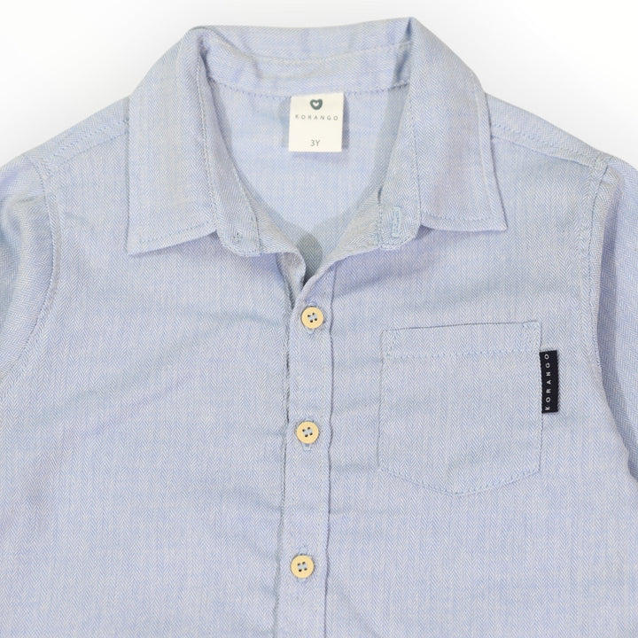 Korango - Soft Cotton Textured Shirt - Blue