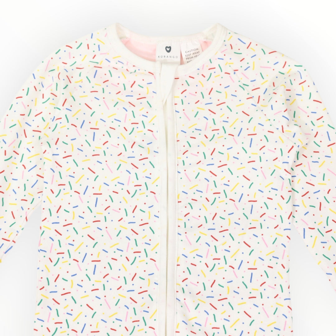 Korango - Sprinkles Zip Cotton Romper - Beige