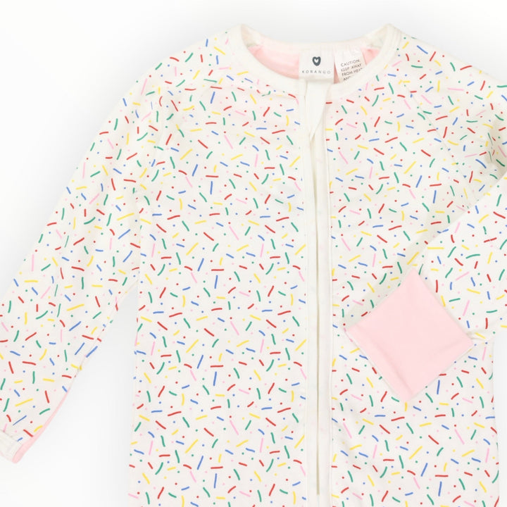 Korango - Sprinkles Zip Cotton Romper - Beige