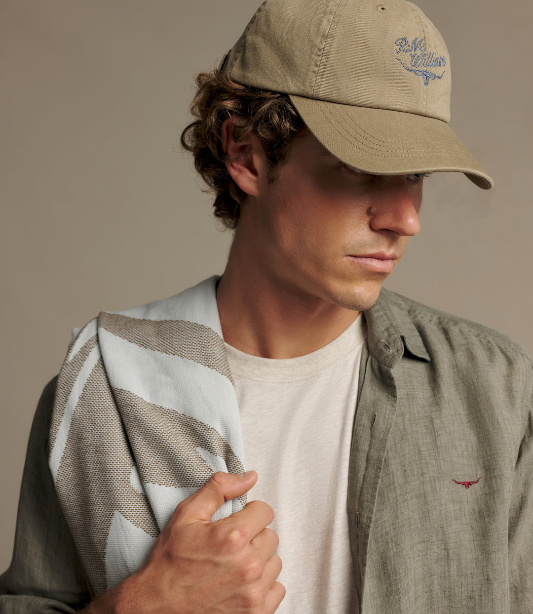 R.M.Williams Script Longhorn cap - Mud - view 2