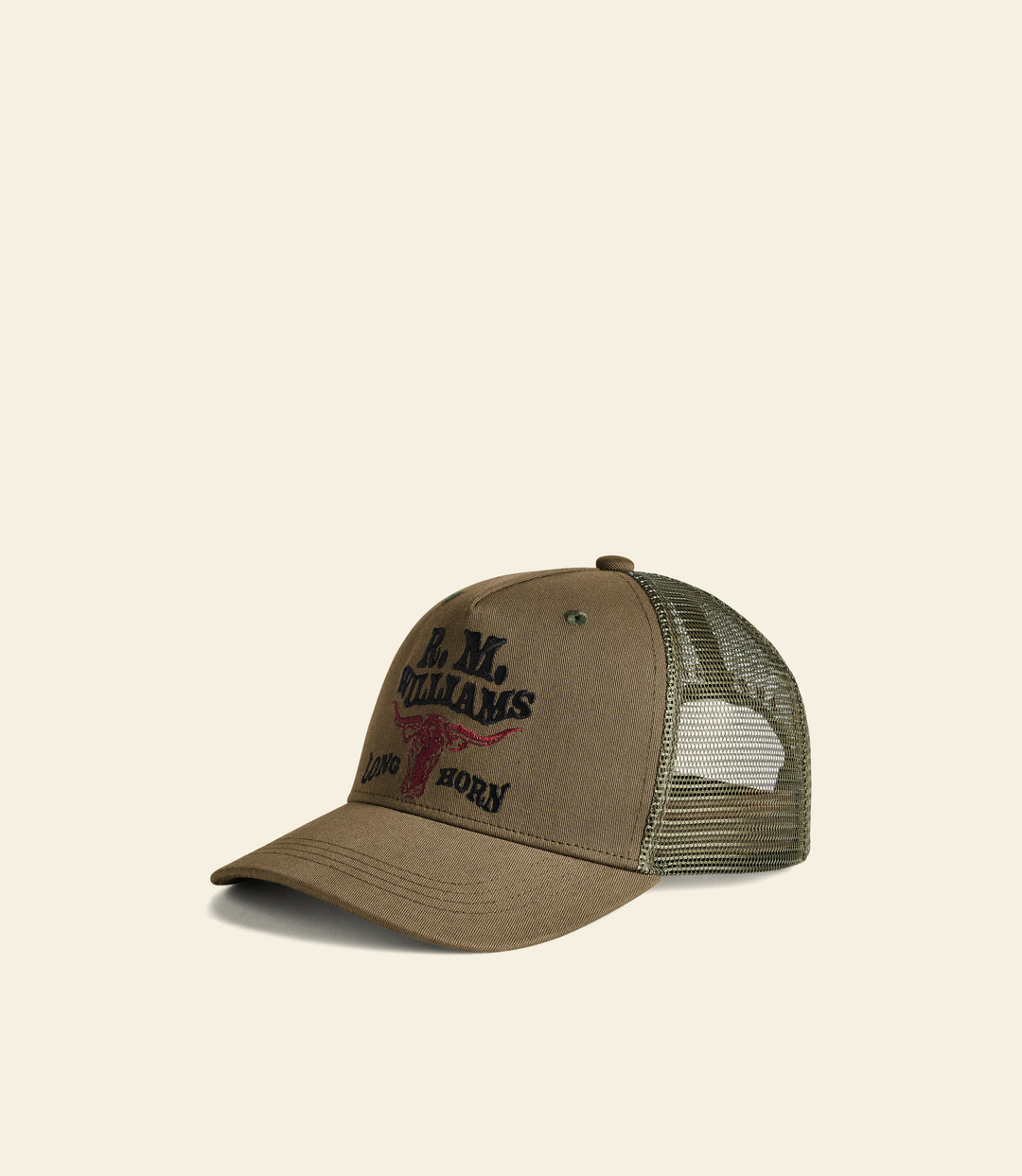 R.M.Williams R.M.W. Longhorn trucker cap - Dark Olive