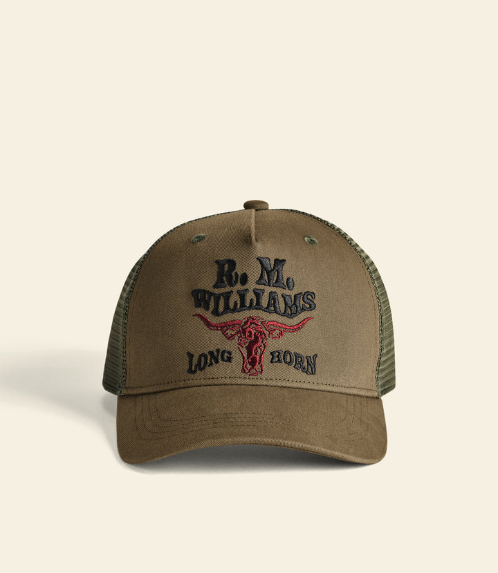 R.M.Williams R.M.W. Longhorn trucker cap - Dark Olive - view 4