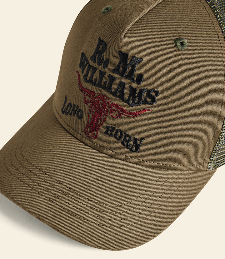 R.M.Williams R.M.W. Longhorn trucker cap - Dark Olive - view 5