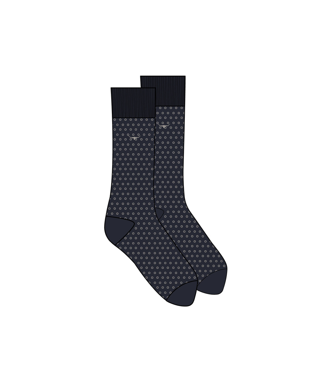 R.M.Williams Nelson polka dot sock - Navy