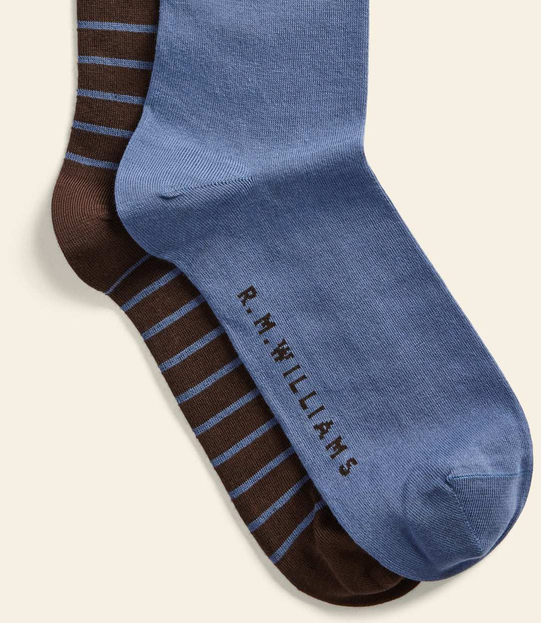 R.M.Williams Nelson stripe sock 2 pack - Brown Blue