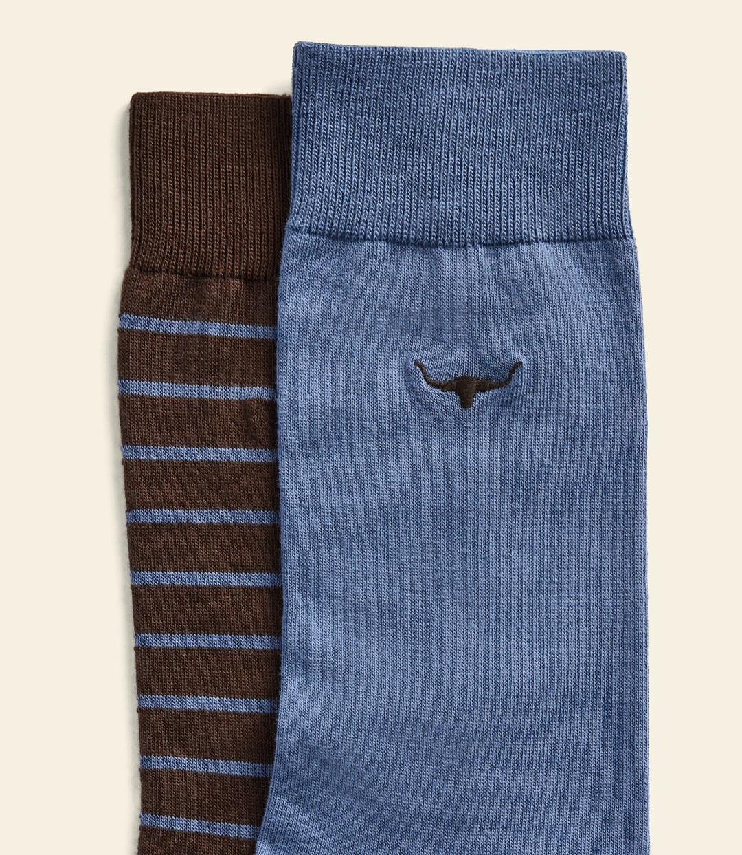 R.M.Williams Nelson stripe sock 2 pack - Brown Blue