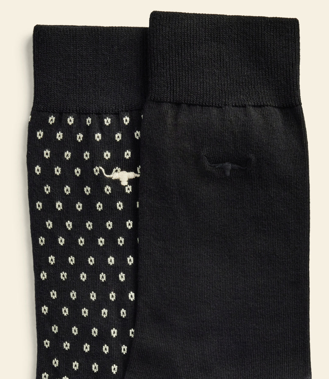 R.M.Williams Nelson polka dot sock 2 pack - Black/Cream