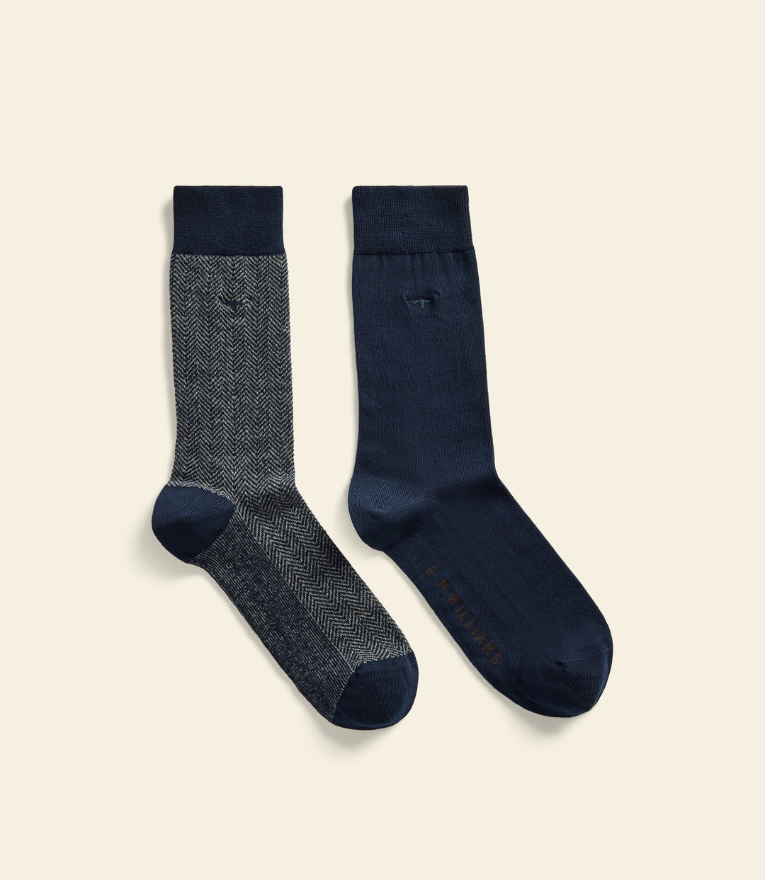 R.M.Williams Nelson herringbone sock 2 pack - Grey Navy