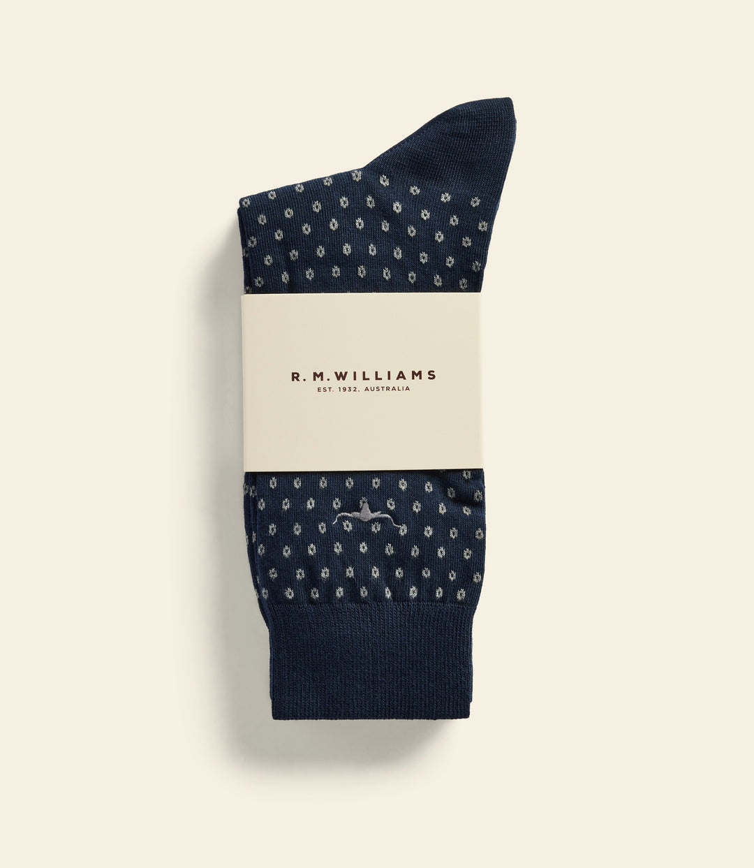 R.M.Williams Nelson polka dot sock 2 pack - Grey Navy