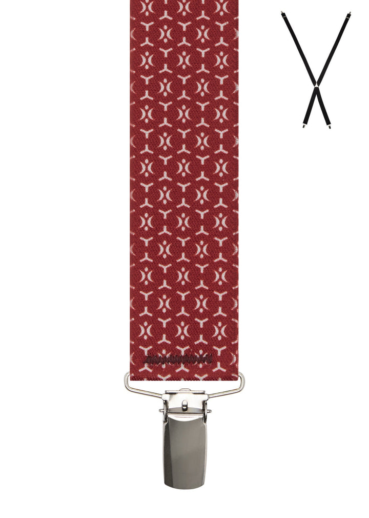 Buckle - Silhouette Suspenders X-Back Nickel Clips - Red