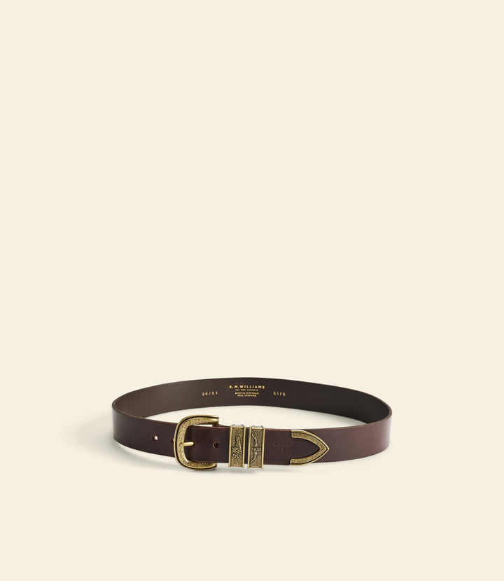 R.M.Williams Western Drover belt - Chocolate - view 4