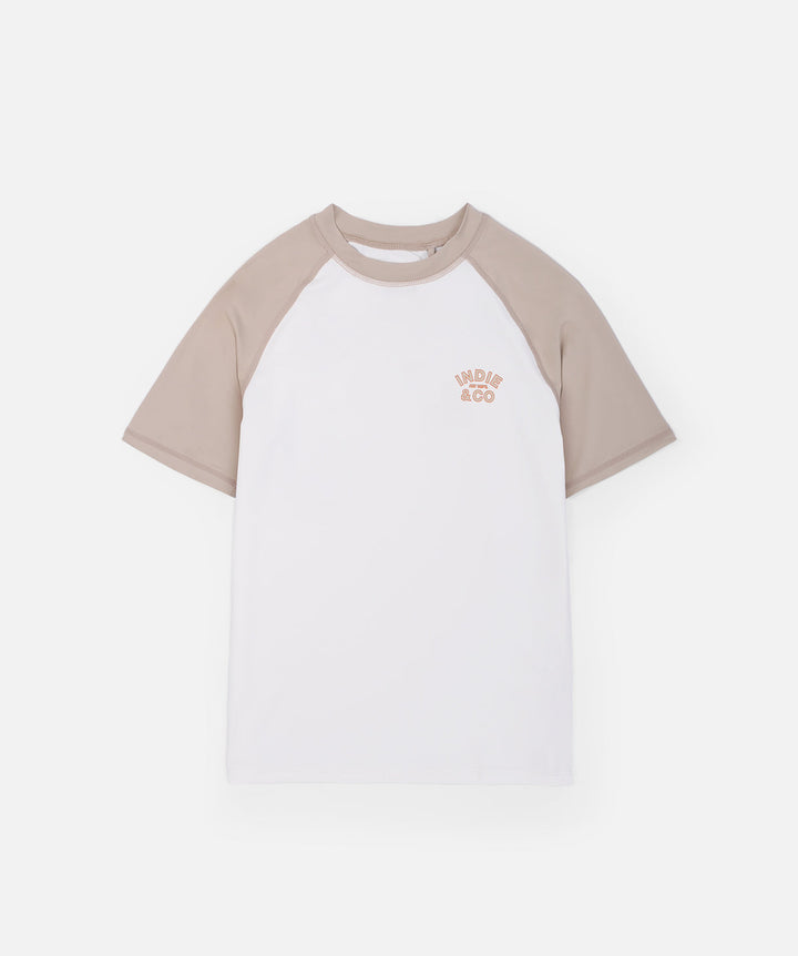 Industrie Kids The Union S/S Rashie in White Stone, front