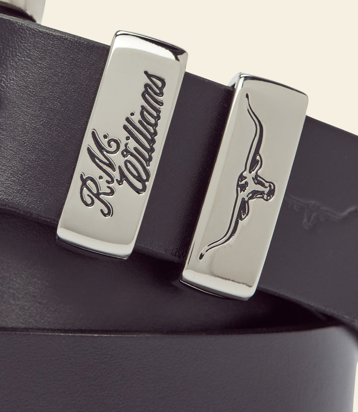 R.M.Williams Slim Drover belt - Black - view 2