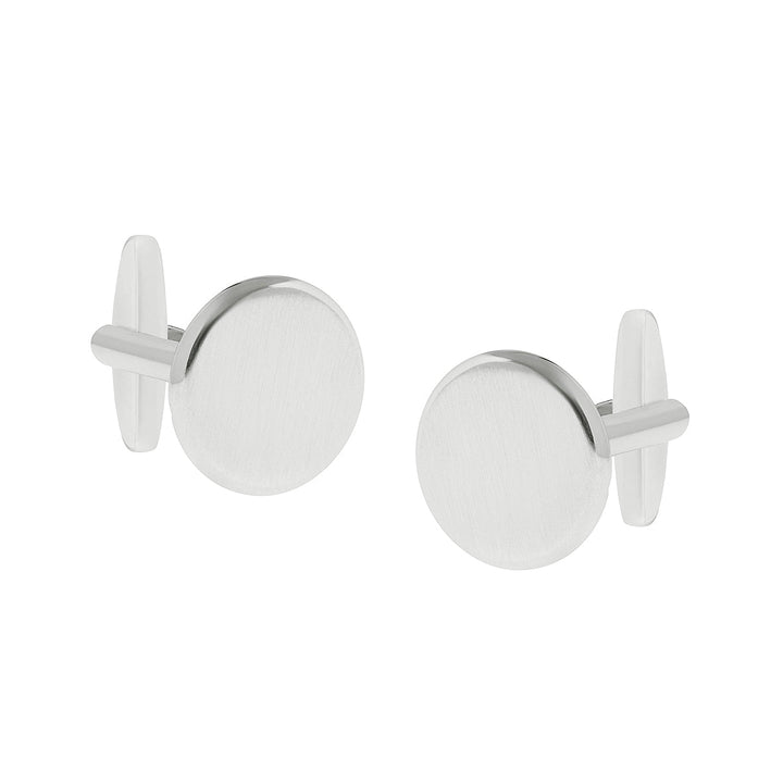Buckle - Brushed Round Nickel Cufflinks
