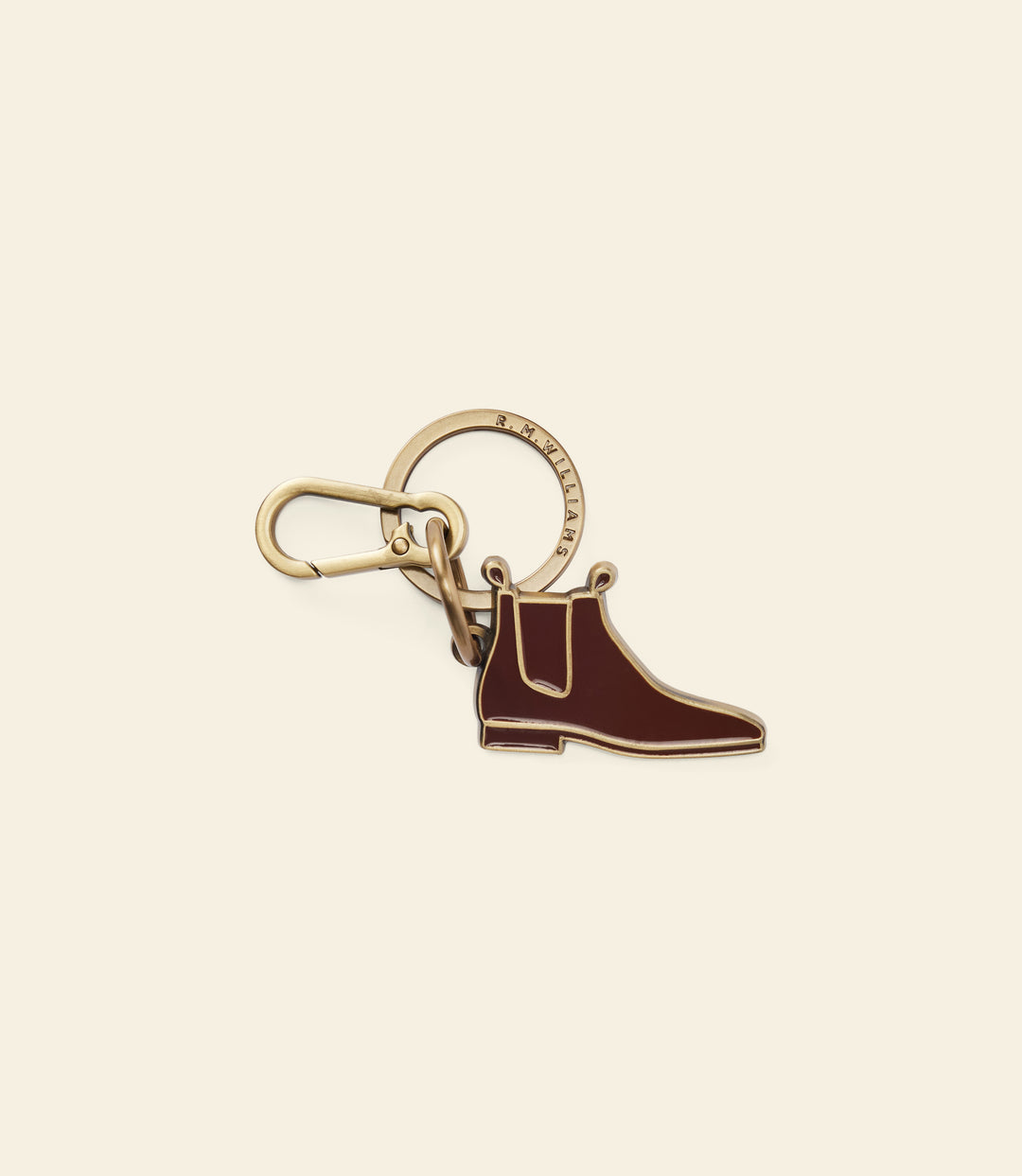R.M.Williams Boot Enamel Keyring - Chestnut