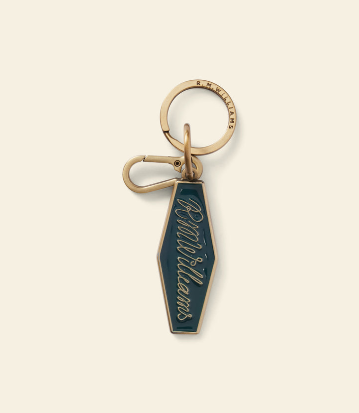 R.M.Williams Rope Logo Enamel Keyring - Pine