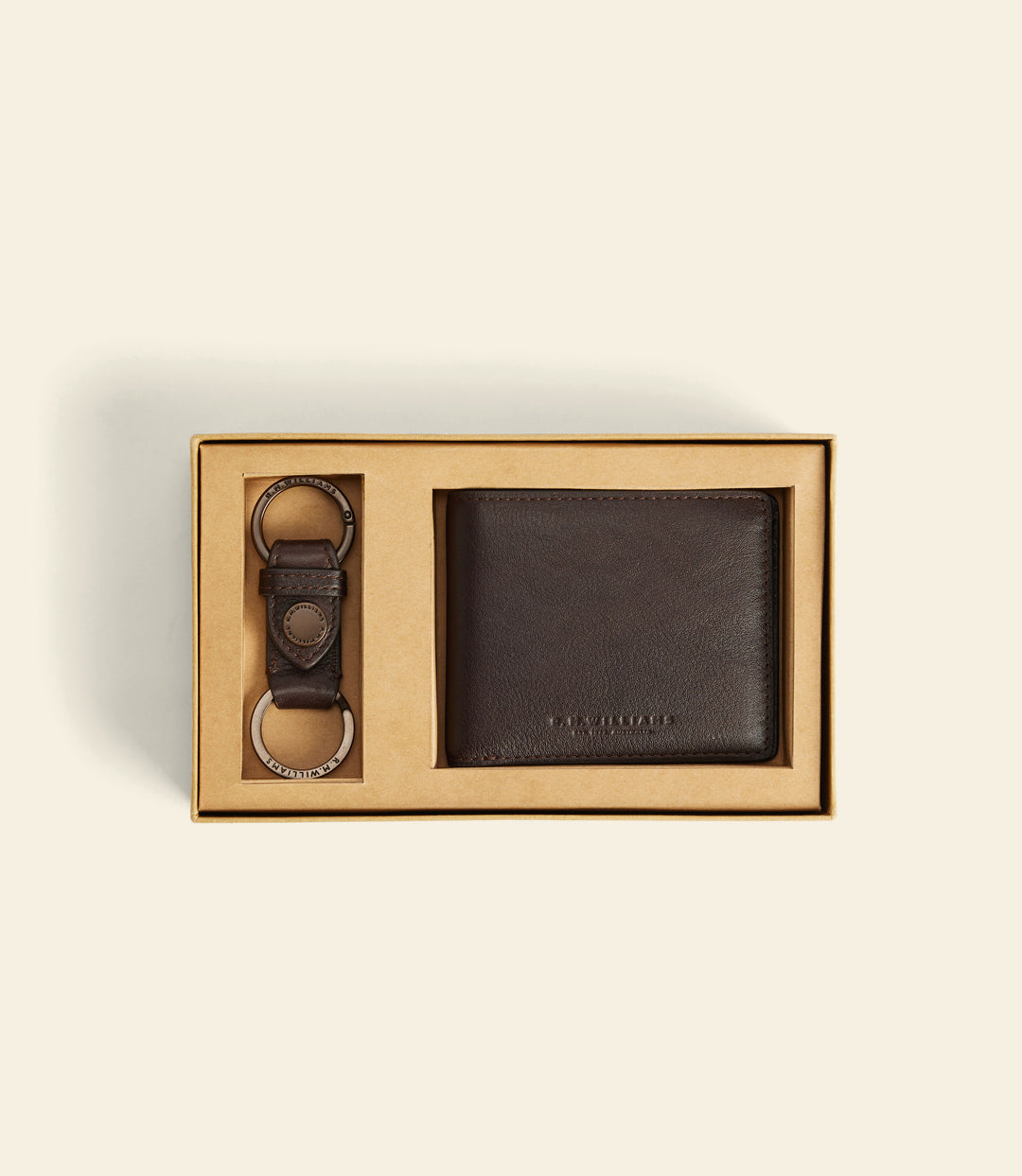 R.M.Williams Wallet and keyring gift set - Chestnut